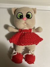 Gato de ganchillo con vestido rojo y zapatos hechos a mano amigurumi anime muñeca de peluche juguetes regalo, usado segunda mano  Embacar hacia Argentina