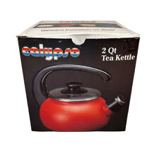 Usado, Chaleira de chá vermelha assobiando vintage Calypso 2 qt porcelana em aço Alemanha Ocidental comprar usado  Enviando para Brazil