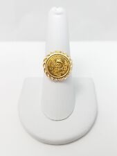 Usado, Anillo de 14 k de oro 1991 24 k moneda de 5 yuanes (9375) segunda mano  Embacar hacia Argentina