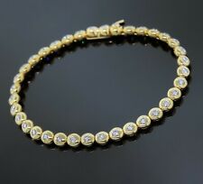 Tiffany & Co. 18K Yellow Gold 2.16TCW Bezel Set Diamond Round Tennis Bracelet 7" for sale  Whittier