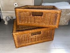 Used, COUNTRY HOUSE SALE 2 Wicker Basket Drawer Square Country Kitchen Vintage Rustic for sale  Shipping to South Africa