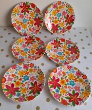 M&S Floral Picnic Melamine Side Plates X6 VGC for sale  Shipping to South Africa