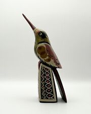 Estatuilla de colibrí de arte popular Barniz de pasto Mopa Mopa madera tallada a mano segunda mano  Embacar hacia Argentina