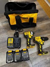 DEWALT DCD777 20V Cordless 1/2” Drill & DCF787 1/4” Impact Driver, Charger, Bat for sale  Shipping to South Africa