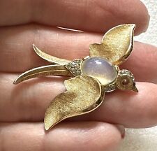 Vintage  TRIFARI Fantasies Jelly Belly Moonstone Swallow Bird Brooch 1.5” for sale  Shipping to South Africa
