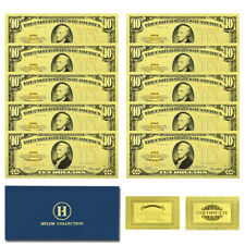 Billetes de oro de 10 piezas y sobre en dólares estadounidenses 10 tarjetas conmemorativas de recuerdo segunda mano  Embacar hacia Mexico