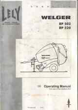 Used, Lely Welger Round Baler RP502 & RP520 Operators Manual for sale  Shipping to Ireland