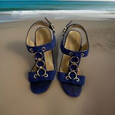 Sapatos femininos tamanho 7M Nurture T-Strap plataforma anabela salto sandália comprar usado  Enviando para Brazil