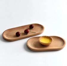 Usado, Mini bandeja oval de madeira para joias moeda chave copo de sobremesa prato pequeno de queijo comprar usado  Enviando para Brazil