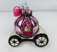 Enfeite de Natal vintage rosa vidro soprado princesa Cinderela carruagem abóbora, usado comprar usado  Enviando para Brazil