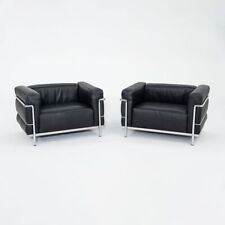 2006 Le Corbusier Jeanneret Perriand Cassina LC3 Lounge Chairs Black 3x Avail for sale  Shipping to South Africa