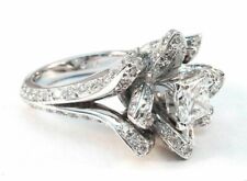 Used, Floral Round Cut 3.00 Ct Real Treated Diamond Engagement In 925 Silver Ring for sale  Shipping to South Africa