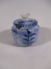 Vintage - Miniature - Ginger Jar - Blue White - Perched Bird for sale  Lodi
