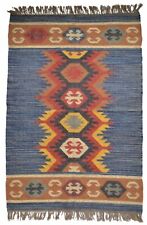 Alfombra Kilim de lana natural yute sostenible oriental tradicional alfombra moderna, usado segunda mano  Embacar hacia Argentina