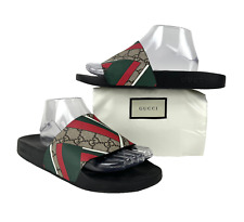 Sandálias Gucci autênticas masculinas 10,5 EUA 10 Reino Unido 44 UE bege GG neutras deslizantes sapatos borracha comprar usado  Enviando para Brazil