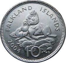 Islas Malvinas | Moneda de 10 peniques | Isabel II | Sellos | KM133 | 2004 segunda mano  Embacar hacia Argentina