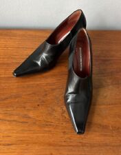Zapatos de salón Donald J Pliner Muneco negros, todo cuero, tacón de cono de 3"", talla 10 M segunda mano  Embacar hacia Argentina