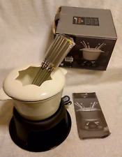 MASTERCLASS CAST IRON WHITE FONDUE SET for sale  Shipping to South Africa