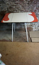 Vintage 1950/60's Red White Dotted Formica Top Drop-Leaf Kitchen/Utility Table., used for sale  Shipping to South Africa