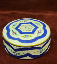 Caixa de bugigangas Real D'Arte Portugal porcelana tampa redonda azul e floral BEATRIX comprar usado  Enviando para Brazil