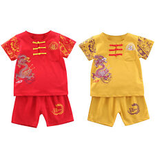 Bebé Niñas Niños Conjunto de ropa de estilo chino Mangas Cortas Prendas para el torso + Pantalones Cortos Traje Casual, usado segunda mano  Embacar hacia Spain