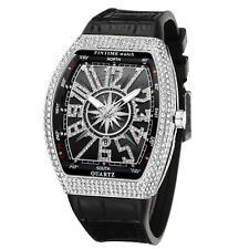 Reloj para hombres Relojes Hombre lujo Diamond Bling relojes pulsera de silicona, usado segunda mano  Embacar hacia Argentina