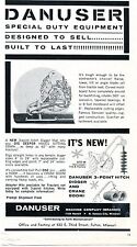 1962 small Print Ad of Danuser Tractor Moldboard & 3 Point Hitch Digger & Crane  for sale  Shipping to South Africa