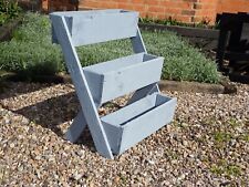 Used, freestanding wooden 3 tier ladder herb/flower garden planter treated  grey for sale  Shipping to South Africa