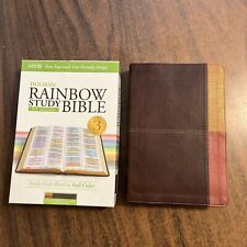 Bíblia de Estudo Arco-íris NIV - US$ 59,99 Varejo - Toque de Couro de Cacau, usado comprar usado  Enviando para Brazil