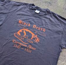 Camiseta Vintage Black Death European Tour Grande Alore Tag 23x28 Negra Naranja segunda mano  Embacar hacia Argentina