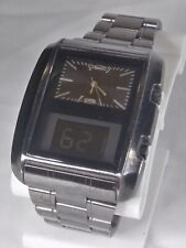 Relógio masculino duplo analógico/digital aço inoxidável pulseira de uma peça fecho triplo comprar usado  Enviando para Brazil