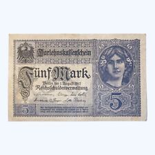 1917 ALEMANIA 5 ANTIGUO MARCO ALEMÁN BILLETE DE BANCO ALEMANIA CERTIFICADO DE CAJA DE PRÉSTAMO MARCAS segunda mano  Embacar hacia Argentina