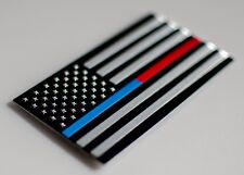 Adesivo emblema bandeira americana linha azul/vermelha fina metal 3D 3,2" x 1,75" comprar usado  Enviando para Brazil