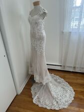 Hermoso Vestido de Boda Wtoo Estilo Sirena Encaje Lentejuelas Brillo Espalda Abierta segunda mano  Embacar hacia Argentina