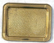Vintage Square Brass Serving Tray Rope Stye Trim 13.5" x 10.5" for sale  Shipping to South Africa