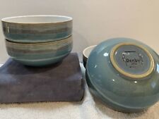 4 - Denby Azure Coast Coupe Soup / Cereal Bowls 6”, used for sale  Shipping to South Africa