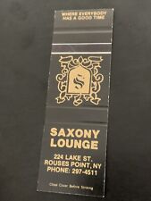 Vintage New York Matchbook: “Saxony Lounge” Rouses Point, NY for sale  Shipping to South Africa