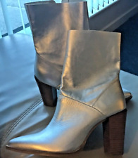 Used, BRONX Calf Length Leather Silver  Boots UK size  7  (40) NEW RRP £150 for sale  Shipping to South Africa