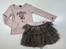 Naartjie Girls Pink Animal Print Skirt Long Sleeve Je-Je Shirt 2Pc Set Size 7 for sale  Shipping to South Africa