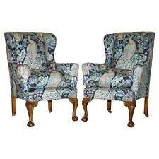 PAR DE SILLONES ANTIGUOS RESTAURADOS WILLIAM MORRIS GARRA FORESTAL Y BOLA WINGBACK segunda mano  Embacar hacia Argentina