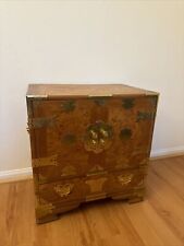 Vintage Oriental Asian Tansu Style Mahogany Burl Chest, used for sale  Shipping to South Africa