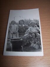 Vintage Photo Children & Mother in Garden with Pram & Bicycle Family for sale  Shipping to South Africa