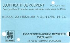 Ticket 1996 horodateur d'occasion  Paris XII