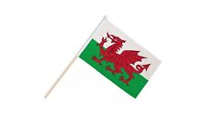 Wales Large Hand Waving Flag with Wooden Pole Stick 18" x 12" for sale  Shipping to South Africa