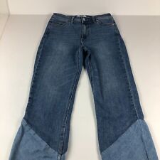 Usado, Jeans Paige Feminino 25 Colete Crop Flare Azul Dois Tons Bainha Desgastada Jeans Elástico comprar usado  Enviando para Brazil