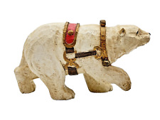 Usado, Estatueta de urso polar vintage com arnês sinos composto nórdico esculpido Natal comprar usado  Enviando para Brazil