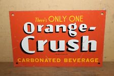 Vintage 1940's Orange Crush Carbonated Beverage Soda Pop Tin Tacker Metal Sign for sale  Shipping to South Africa