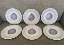 Set Of 6 Side Plates Portmeirion Dusk byJo Gorman 8.5 Inches Purple Leaf for sale  Shipping to South Africa