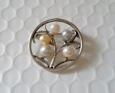 Vintage 925 Sterling Silver Cultured Pearl Brooch for sale  Shipping to South Africa