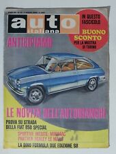 58007 AUTO ITALIANA a. 49 nr 10 1968 - Prova su strada Fiat 850 Special usato  Palermo